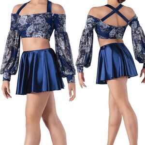 Revolution Tenth House 2 piece dance costume navy blue COMPASS ROSE TH22055 LC